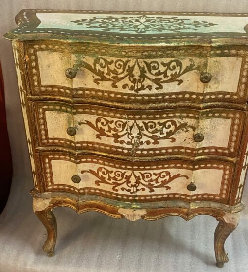 1970′ Crossbow Commode 3 Drawers Golden Wood Italian Renaissance Style 78 X 32 X H 78 cm - Image 8