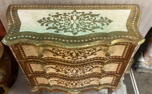 1970′ Crossbow Commode 3 Drawers Golden Wood Italian Renaissance Style 78 X 32 X H 78 cm - Image 7