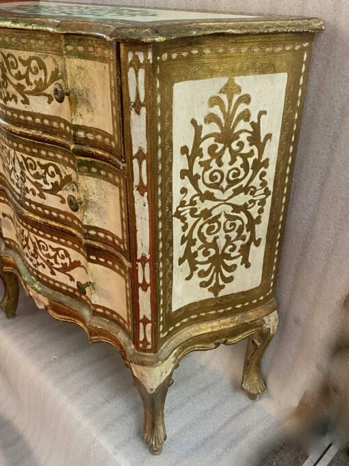 1970′ Crossbow Commode 3 Drawers Golden Wood Italian Renaissance Style 78 X 32 X H 78 cm - Image 6