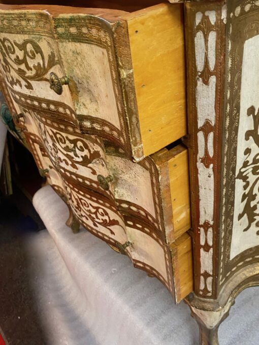 1970′ Crossbow Commode 3 Drawers Golden Wood Italian Renaissance Style 78 X 32 X H 78 cm - Image 3