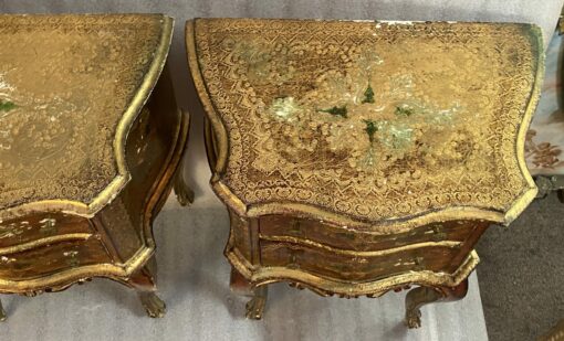 1950/70 Paire De Chevets Italiens Bois Doré 47 X 30 X H 59 cm – Image 7