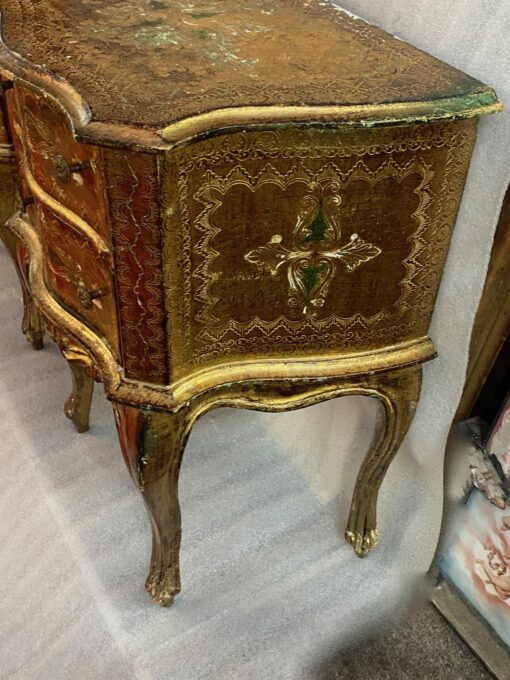 1950/70 Paire De Chevets Italiens Bois Doré 47 X 30 X H 59 cm – Image 5