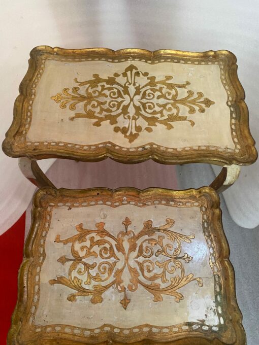 1950/70 Series of Italian Nesting Tables Golden Wood 55 X 33 X H 57 cm - Image 8