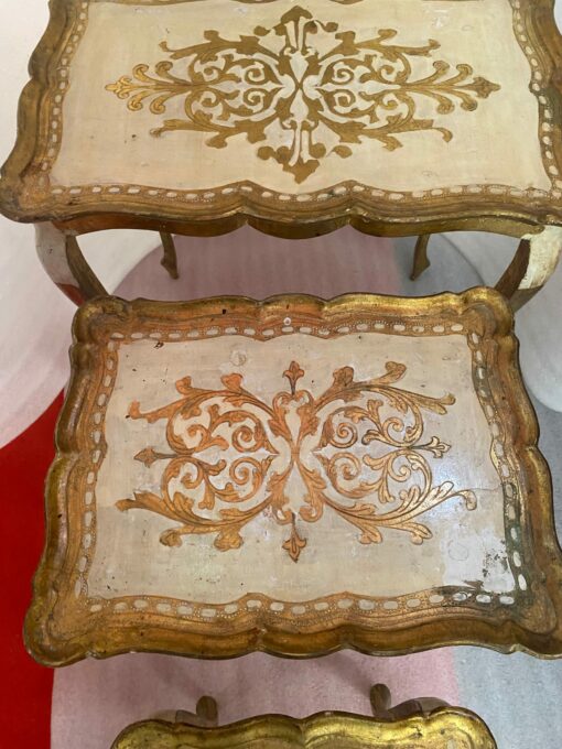 1950/70 Series of Italian Nesting Tables Golden Wood 55 X 33 X H 57 cm - Image 7