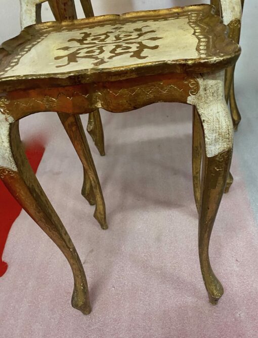 1950/70 Series of Italian Nesting Tables Golden Wood 55 X 33 X H 57 cm - Image 5