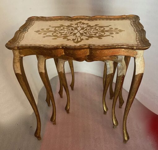 1950/70 Series of Italian Nesting Tables Golden Wood 55 X 33 X H 57 cm - Image 2