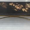 1970′ Double Feet Coffee Table Bronze Model Bamboo Maison Baguès Chinese Lacquer 112 x 54 x H 38 cm