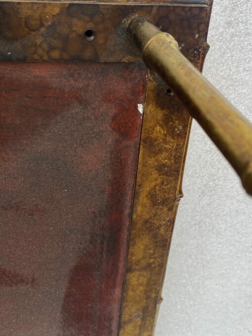 1970′ Table Basse Double Piétement Bronze Modèle Bambou Maison Baguès Laque De Chine 112 x 54 x H 38 cm – Image 16