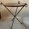 1940/50′ Pair Or Similar Wrought Iron And Brass Pedestal Tables Jacques Adnet Style Diameter 50 cm - Image 15