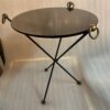 1940/50′ Pair Or Similar Wrought Iron And Brass Pedestal Tables Jacques Adnet Style Diameter 50 cm - Image 14