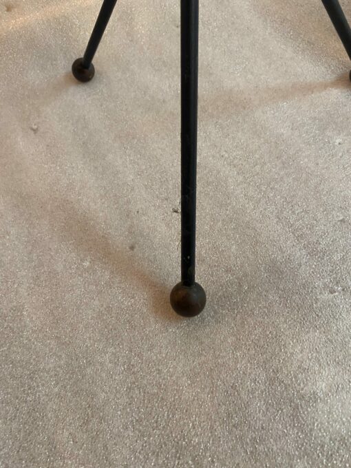1940/50′ Pair Or Similar Wrought Iron And Brass Pedestal Tables Jacques Adnet Style Diameter 50 cm - Image 12