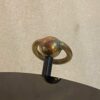 1940/50′ Pair Or Similar Wrought Iron And Brass Pedestal Tables Jacques Adnet Style Diameter 50 cm - Image 10