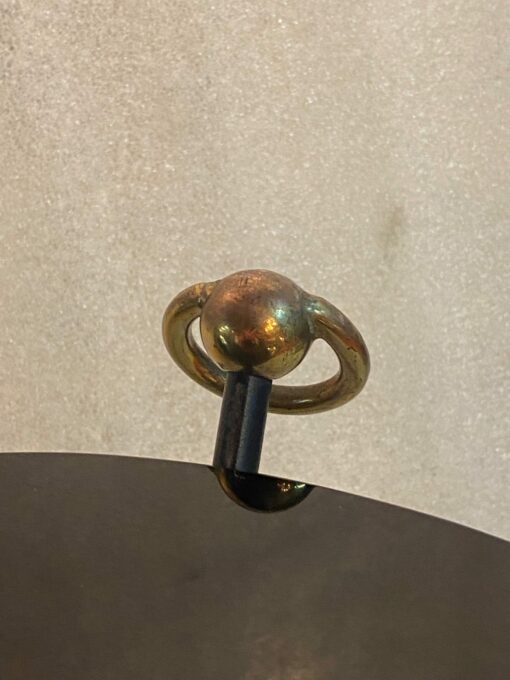 1940/50′ Pair Or Similar Wrought Iron And Brass Pedestal Tables Jacques Adnet Style Diameter 50 cm - Image 10