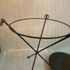 1940/50′ Pair Or Similar Wrought Iron And Brass Pedestal Tables Jacques Adnet Style Diameter 50 cm - Image 8