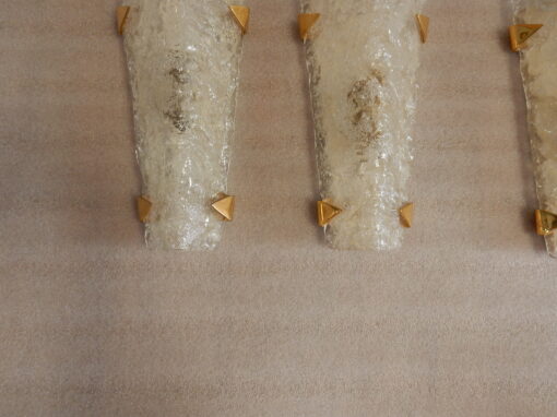 1950/70 ′ Series of 6 DLG Murano Granite Glass Sconces With Golden Brass Claws Attributed To Maison Arlus - Image 12