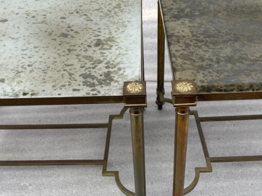 1950/70′ Pair of Side Tables Maison Jansen Aged Oxidized Mirror Trays 59.5 X 46 X H 43.5 cm - Image 17