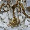 1950′ Paire De Lampes Girandoles Bronze 4 Bras Pampilles Et Poignards Baccarat H 66 cm – Image 4