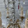 1950′ Paire De Lampes Girandoles Bronze 4 Bras Pampilles Et Poignards Baccarat H 66 cm – Image 5