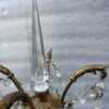 1950′ Paire De Lampes Girandoles Bronze 4 Bras Pampilles Et Poignards Baccarat H 66 cm – Image 6