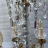 1950′ Paire De Lampes Girandoles Bronze 4 Bras Pampilles Et Poignards Baccarat H 66 cm – Image 7