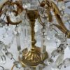 1950′ Paire De Lampes Girandoles Bronze 4 Bras Pampilles Et Poignards Baccarat H 66 cm – Image 8