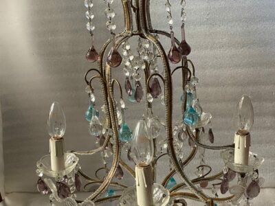 1970′ Genois Chandelier with 5 Arms of Light