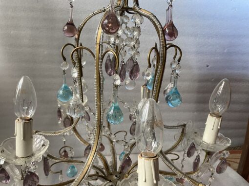 1970′ Genois Chandelier with 5 Arms of Light - Image 7
