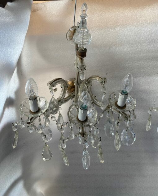 1940/50 'Pair Of Bohemian Crystal Dagger Sconces Marie Therese - Image 12