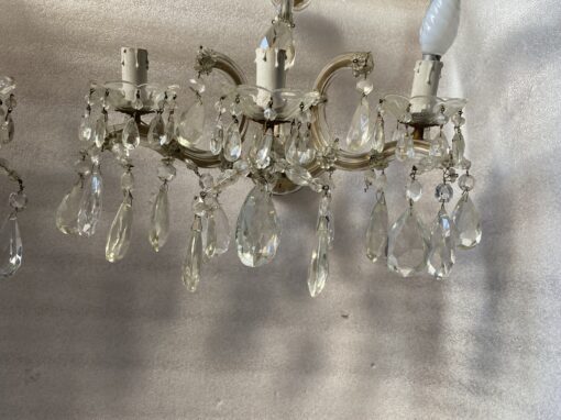1940/50 'Pair Of Bohemian Crystal Dagger Sconces Marie Therese - Image 10