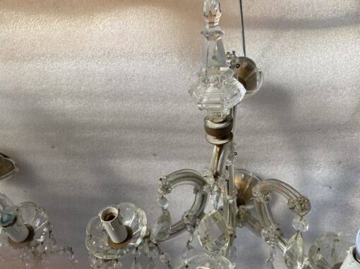 1940/50 'Pair Of Bohemian Crystal Dagger Sconces Marie Therese - Image 9