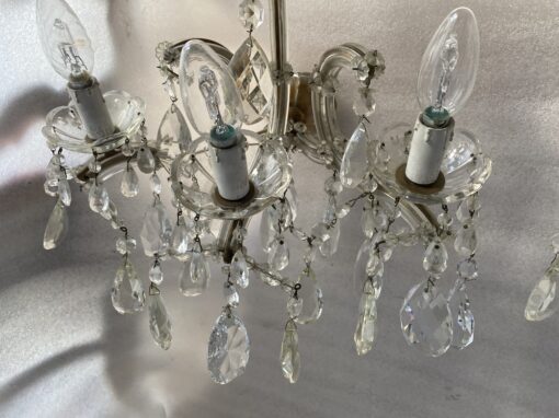 1940/50 'Pair Of Bohemian Crystal Dagger Sconces Marie Therese - Image 7