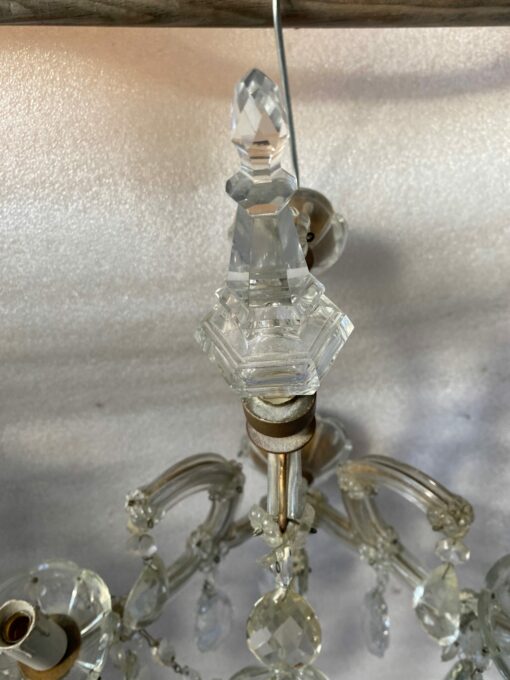 1940/50 'Pair Of Bohemian Crystal Dagger Sconces Marie Therese - Image 6