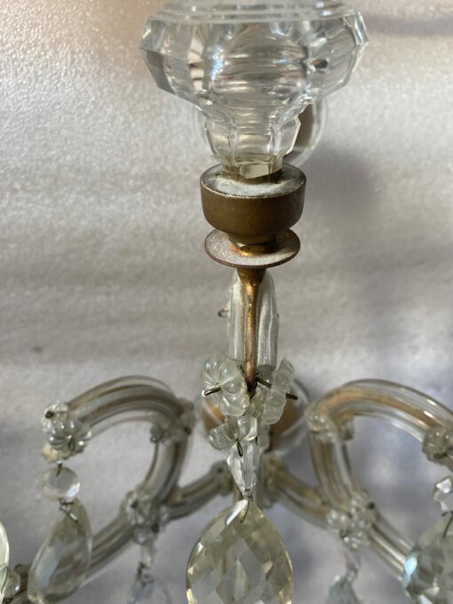 1940/50 'Pair Of Bohemian Crystal Dagger Sconces Marie Therese - Image 5