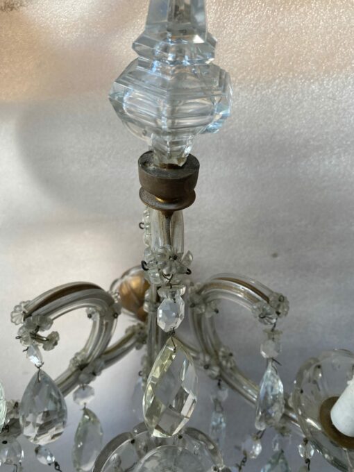 1940/50 'Pair Of Bohemian Crystal Dagger Sconces Marie Therese - Image 4