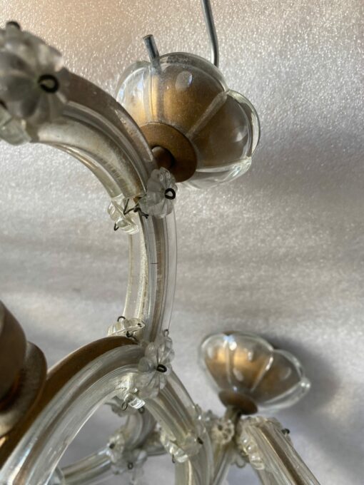 1940/50 'Pair Of Bohemian Crystal Dagger Sconces Marie Therese - Image 3