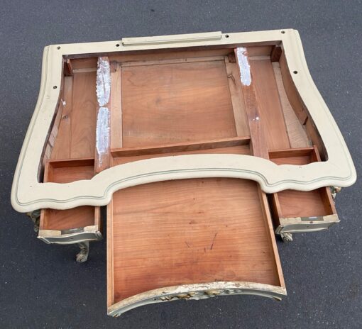 1950′ Painted Wood Dressing Table Crossbow Shape Signed A. Bastet A Lyon 105 X 65 cm - Image 21