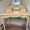 1950′ Painted Wood Dressing Table Crossbow Shape Signed A. Bastet A Lyon 105 X 65 cm - Image 11
