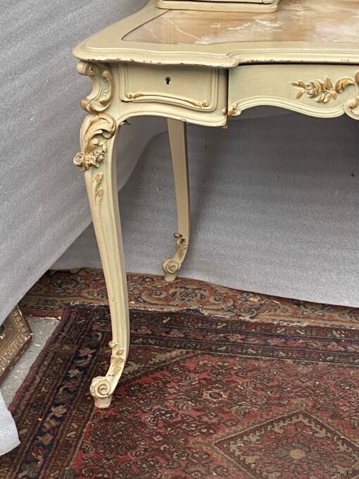 1950′ Painted Wood Dressing Table Crossbow Shape Signed A. Bastet A Lyon 105 X 65 cm - Image 7