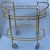 1970′ Oval Rolling Bar in Bronze and Brass Maison Baguès