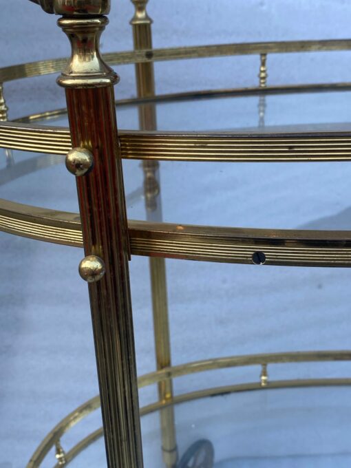 1970′ Oval Rolling Bar in Bronze and Brass Maison Baguès - Image 9
