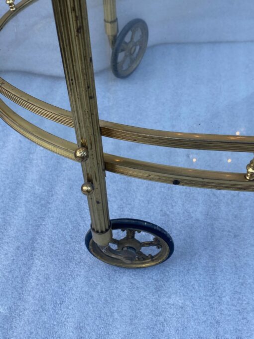 1970′ Oval Rolling Bar in Bronze and Brass Maison Baguès - Image 8