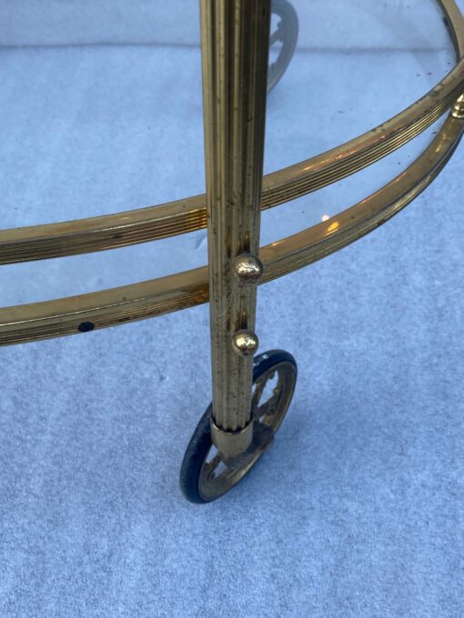 1970′ Oval Rolling Bar in Bronze and Brass Maison Baguès - Image 7