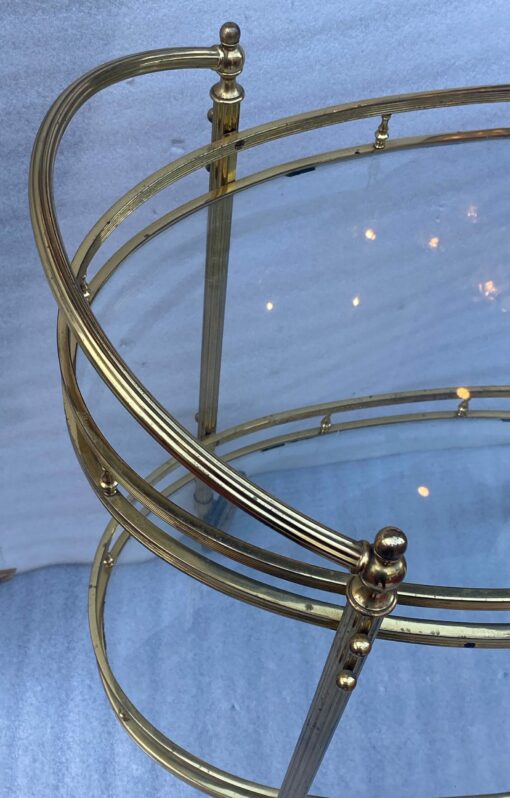 1970′ Oval Rolling Bar in Bronze and Brass Maison Baguès - Image 6