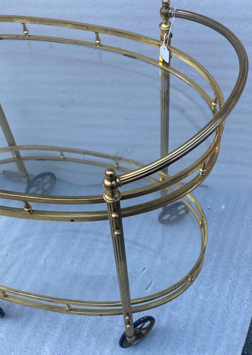 1970′ Oval Rolling Bar in Bronze and Brass Maison Baguès - Image 5