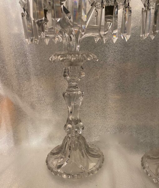 1950′ Pair of Candlesticks 3 Branches Pedestals Decorated With Stars BACCARAT - Image 21