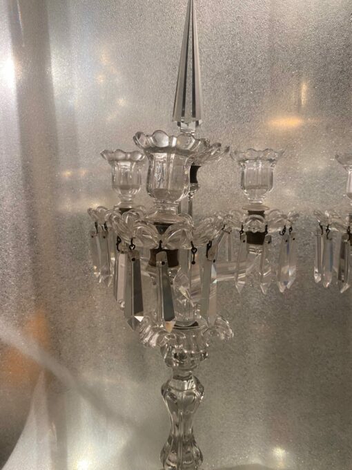1950′ Pair of Candlesticks 3 Branches Pedestals Decorated With Stars BACCARAT - Image 20