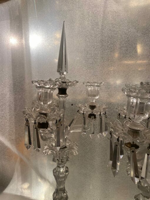 1950′ Pair of Candlesticks 3 Branches Pedestals Decorated With Stars BACCARAT - Image 19