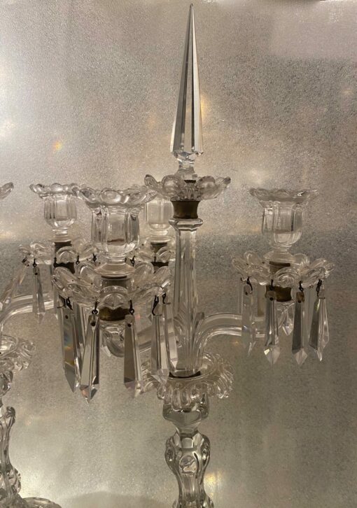 1950′ Pair of Candlesticks 3 Branches Pedestals Decorated With Stars BACCARAT - Image 17