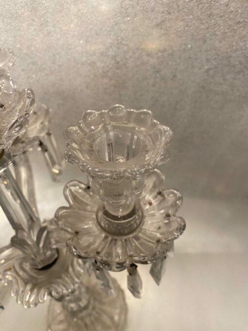1950′ Pair of Candlesticks 3 Branches Pedestals Decorated With Stars BACCARAT - Image 13