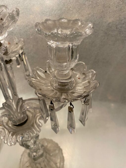1950′ Pair of Candlesticks 3 Branches Pedestals Decorated With Stars BACCARAT - Image 12